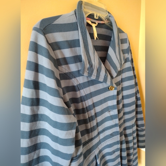 Matilda Jane Blue Striped Fall Breeze Pea Coat Medium - Picture 5 of 10